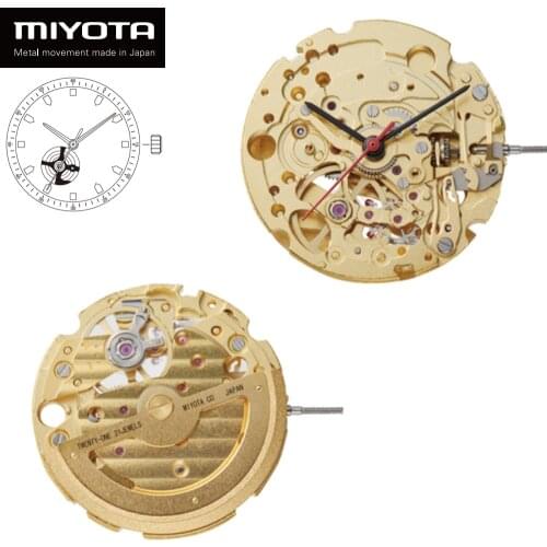 Miyota 82S0 Gold Skeleton Mechanical Movement Japan Automatic Self-winding Movt Parashock 21 Jewels Brand Replace Part