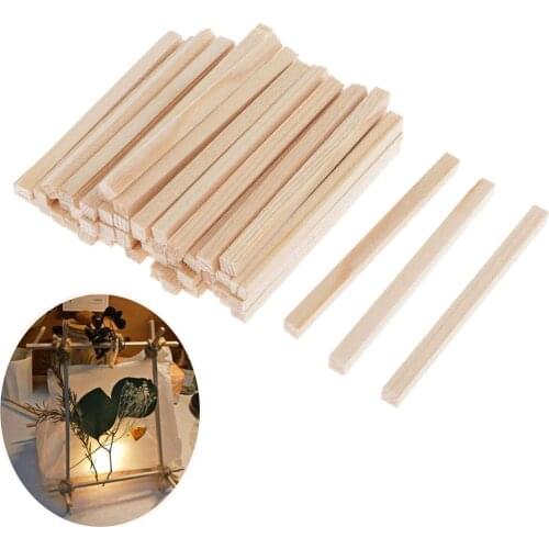 Set of 100, 4mm Thick Unfinished Wood Stick Wooden Dowel Rod for Kids Model Making DIY Craft Home Wedding Party Decoration