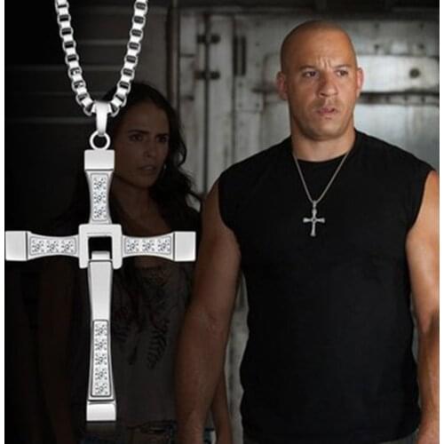 2018 New Unisex Necklaces & Pendants Fashion Movie jewelry The Fast and The Furious Toretto Men Classic CROSS Pendant Necklace