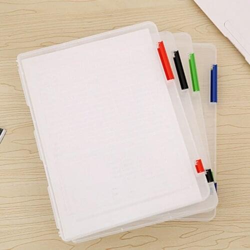 A4 Portable Plastic Folder Student Office File Storage Box Transparent Sorting File Box