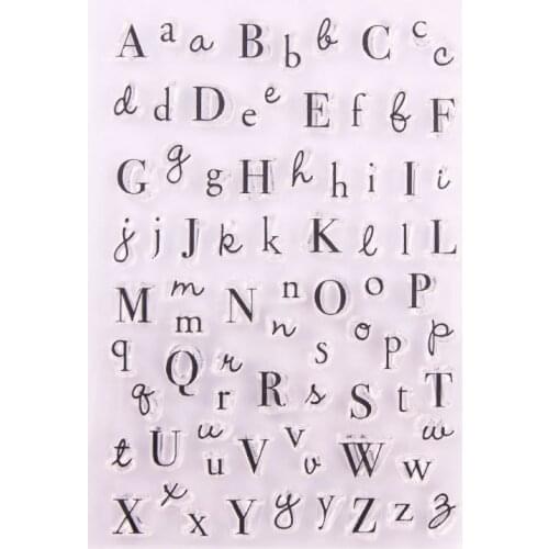 Uppercase Lowercase Letters Transparent Silicone Clear Stamp For Scrapbooking DIY Craft Decoration Soft Stamp Kids Stationery
