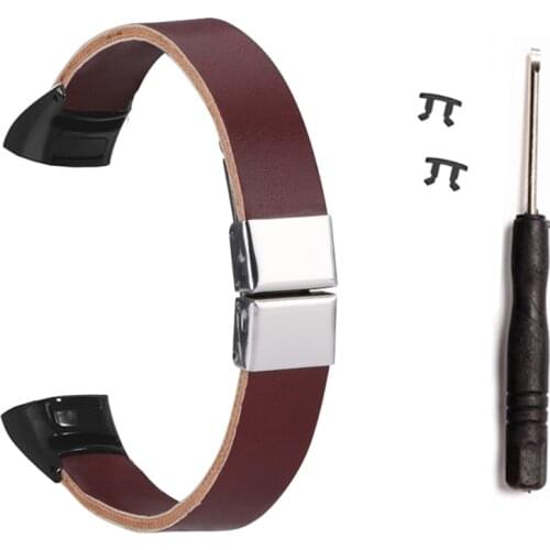 Retro Leather Watchbands For Huawei Honor Band 5/4 Replacement Strap Classic Butterfly Clasp Wrist Band Smartwatch Accessories