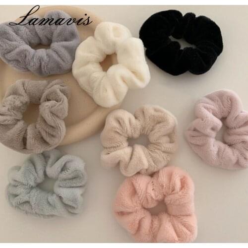 Cute Faux Rabbit Hair Loop Soft And Warm Furry Hair Rope Large Intestine Circle Head Rope Fashion Hair Accessories Women