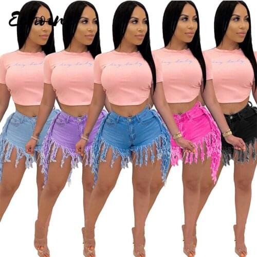 Summer Women Zipper Fly Washed Tassel Hem Regular Denim Short Pants Classic Streetwear Fashion Shorts Jeans Solid Color 2XL XL