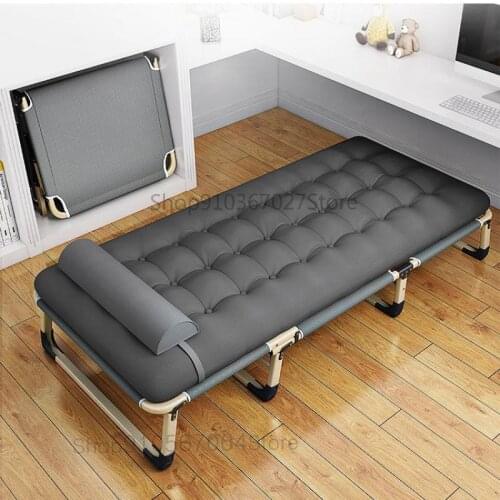 Folding Bed Single Simple Bed Lunch Bed Family Lounge Chair Office Lunch Bed Adult Escort Marching Portable Bed