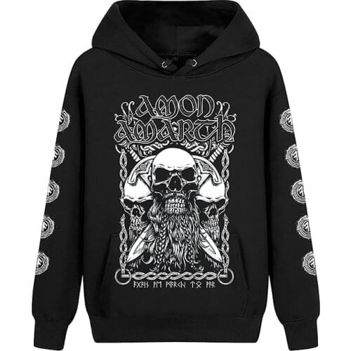 2 designs Skull Viking Amon Amarth Rock Band pollover Sweatshirt Nice Soft Warm heavy metal hoodies Punk fleece streetwear