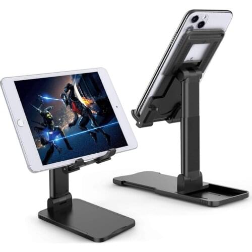 Universal Phone Tablet Holder Stand Foldable for Desk Aluminum Alloy Adjustable Smartphone Dock Anti-skid Bracket