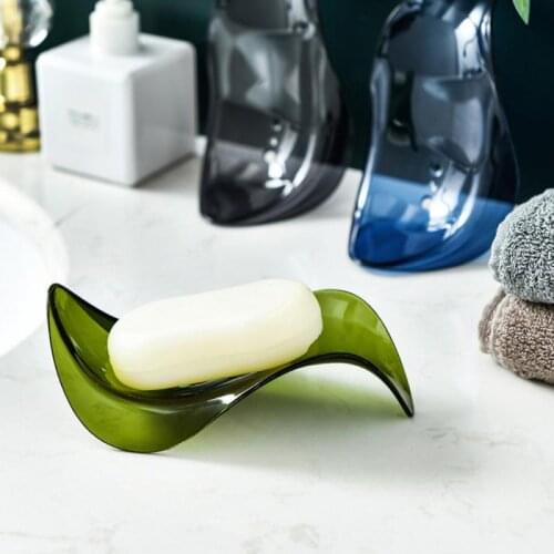 Soap Box Kitchen Sponge Drain Rack Streamlined Creative Transparent Soap Rack Sink Storage Flat Bottom High Bottom