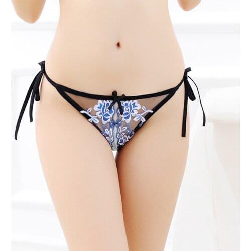Sexy Lingerie Panties for Women Bragas Y Tangas Lace Transparent Female Thong Underwear Open Crotch Sensual Lingerie Lady