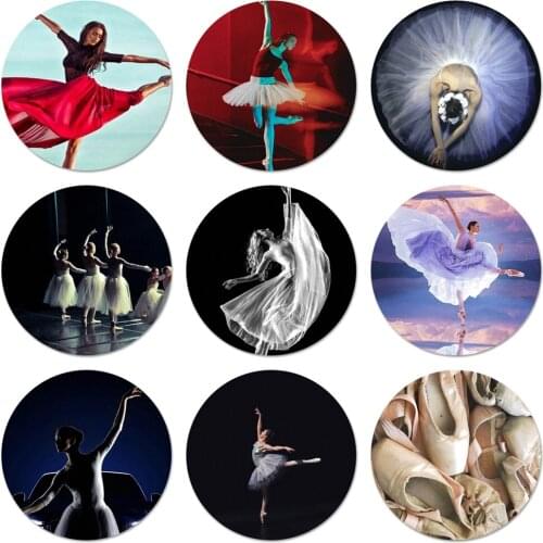 Ballet Dance Girl Ballerina Slippers Icons Pins Badge Decoration Brooches Metal Badges For Clothes Backpack Decoration 58mm