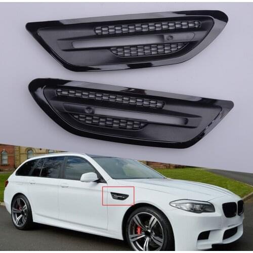 1 Pair ABS Side Fender Grille Air Vent Outlet Trim Cover Fit for BMW 5-Series F10 M5 Sedan 2011 2012 2013 2014 2015 2016 2017
