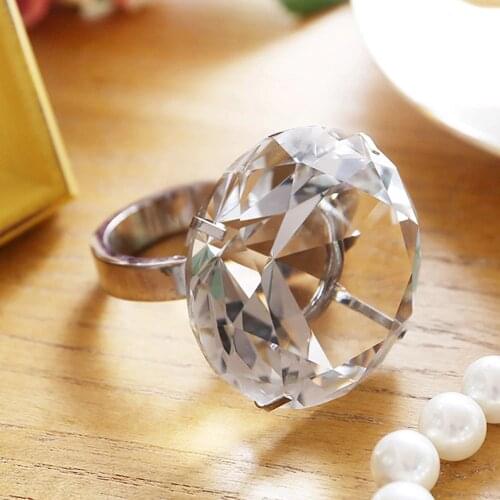 2019 New 1pc 60mm Custom Crystal Glass Diamond Ring Decorative Crafts for Wedding Birthday Christmas Gifts Jewelry Fashionable