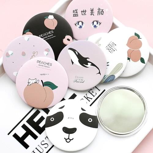 1pc Makeup Mirror Portable Hand Mini Make Up Mirror Travel Round Pocket Cosmetic Mirror Portable Beauty Makeup Tools Accessories