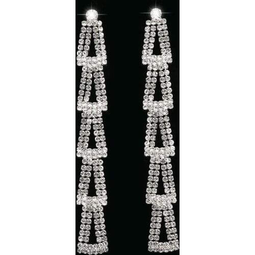 2016 Fashion Bohemian Drop Earrings Fashion Jewelry Silver Plated Vintage Long Earrings For Women With Crystal Wedding #E344