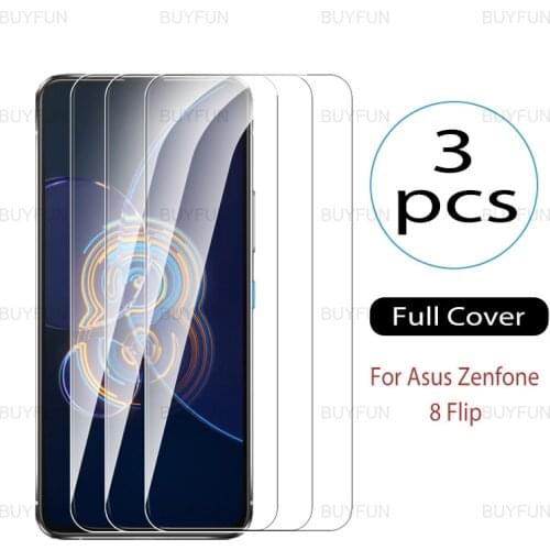 3 Sheets Glass For Asus Zenfone 8 Flip Full Cover Screen Protector For Zenfone8 Zen Fone 8Flip 6.67" Tempered Protective Glass