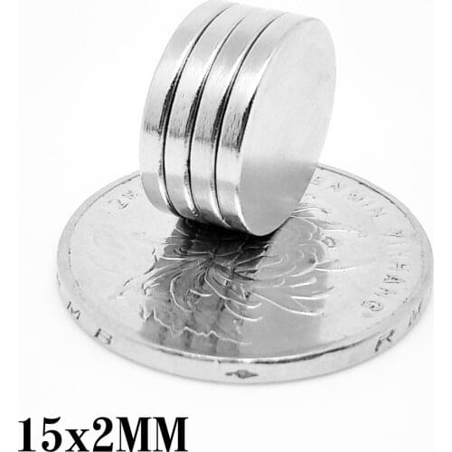 5/10/20/50/100/150PCS 15x2 Neodymium Disc Magnets 15mmx2mm Permanent Small Round Magnet 15x2mm Thin Search Magnet Strong 15*2