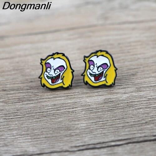 BG412 Dongmanli 1 Pair Horror Character Earrings Punk Earring Stud for Women Men Ear Jewelry Movies Accessories Halloween Gift