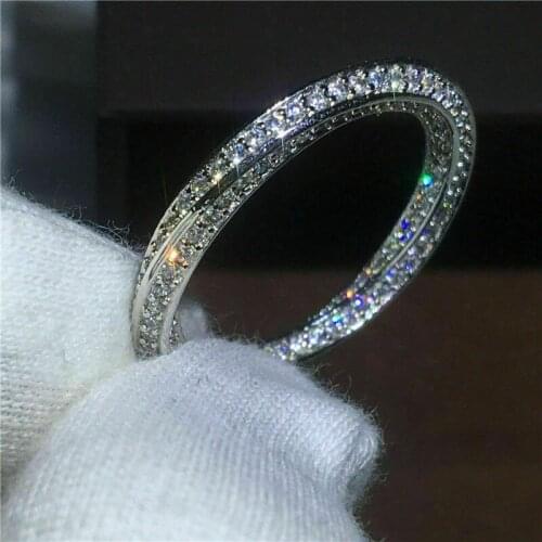 Shining Cubic Zirconia Wedding Ring For Women Simple Band On Delicate Anniversary Gift Girl Accessories Hot Sale Jewelry