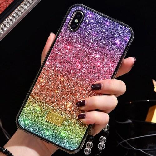 Bling Diamond Cute Case On The For iPhone 7 6 8 Plus X Coque Shinning Glitter Silicone Cover For i Phone iPhone XR XS Max Case