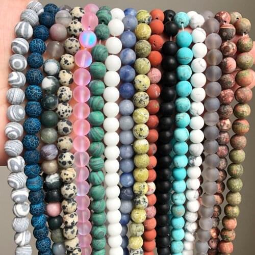 Matte natural stone beads Pink Zebra Jaspers round bead spacer jewelry Beads for jewelry Making Bracelet Necklace 4/6/8/10mm