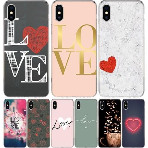 I Love you Pink Heart Phone Case for Apple iphone 11 12 Mini Pro XR X Xs Max 7 8 6 6s Plus 7G 6G 5G 5S 5 SE + Customize Cover Co