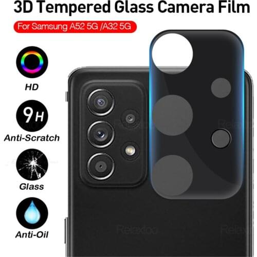 2pcs 3D Back Camera Case For Samsung Galaxy A52 5G A 52 6.5" A526B Tempered Glass Lens Shockproof Protective Phone Cover Fundas