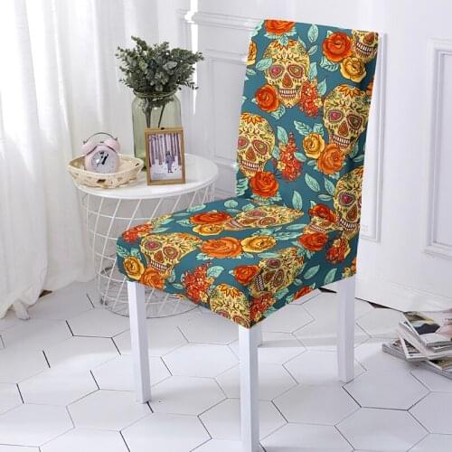 Skull Chair Cover Removable and Washable Seat Covers Spandex Stretch Restaurant Wedding Banquet Chairs Protective