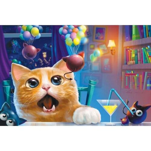 Surprised cat The wooden puzzle 1000 pieces ersion jigsaw puzzle white card adult childrens educational toys girl dream gift