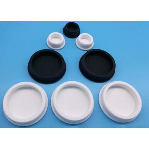 Bore 6.8mm-201.5mm Round Silicone Rubber Seal Hole Plugs Blanking End Caps Seal T Type Stopper Hobby DIY Black/White