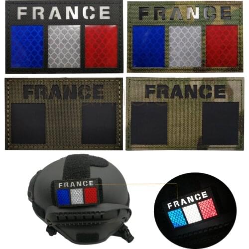 France Flag Multicam IR Tactical Patch Infrared Reflective Military Tags Badge FRA French men Shoulder Armband Applique