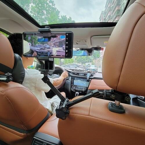 TUYU Flexible 360 degree rotation Car pillow mobile phone holder rear seat headrest fixed mobile phone holder For GoPro insta360