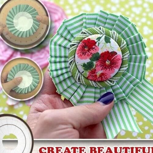 Diy Handmade Ribbon Flower Making Tool with Tutorial Rosette Maker Paper Back Rosette Without Pin Patchwork Diy Tool Brooch Kit