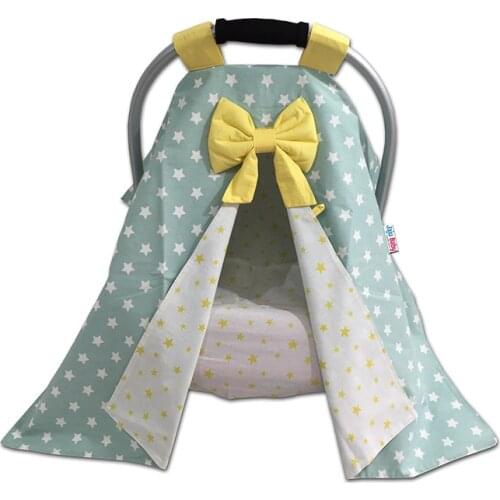 Jaju Baby Green and Yellow Star Combined Stroller Cover and Inner Cover