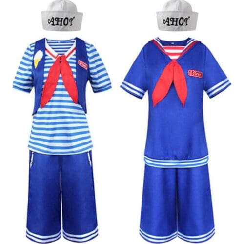Cosplay Costume Stranger Things Season 3 Robin Steve Harrington Scoops Ahoy Adult men/women Halloween Suit Sailor Uniform