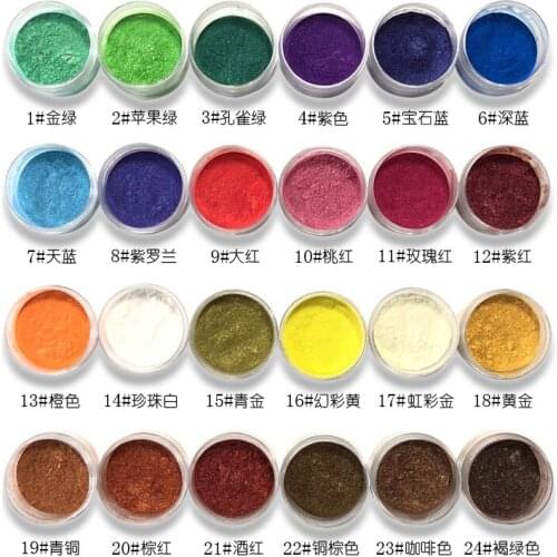 Nail Polish Pearlescent Powder Soap Mica Soy Wax Crystal Epoxy Slime Pigment 54 Colors 2g