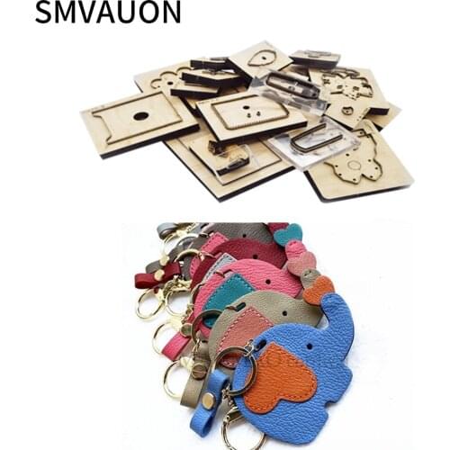 SMVAUON Diy Baby Elephant Small Decorative Wood Die Cut New Keychain Pendant Suitable For Die-Cutting Fashion Steel Die-Cutting