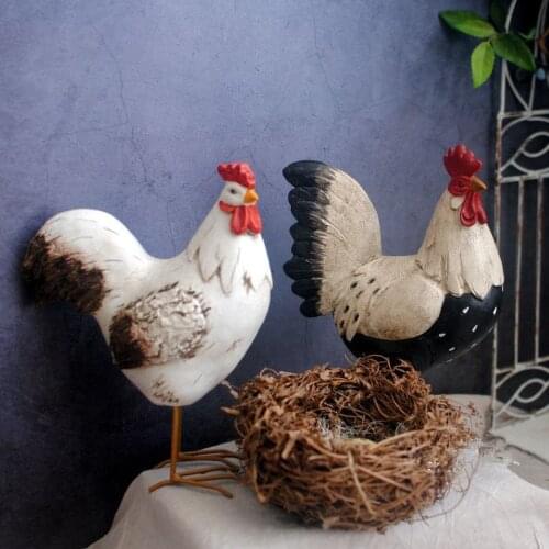 Resin Cock Garden Animals Decoration Outdoor Vintage French Style