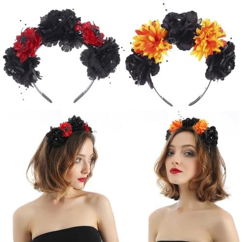 Boho Floral Garland Crown Hair Wreath Flowers Headband Headpiece for Party