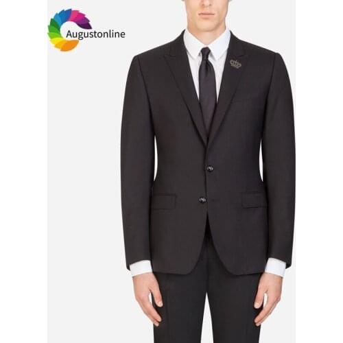 2019 Slim Fit Black Men Suits For Wedding Business Bridegroom Smart Casual Costume Prom Tuxedo Best Man Blazer Jacket+Pants