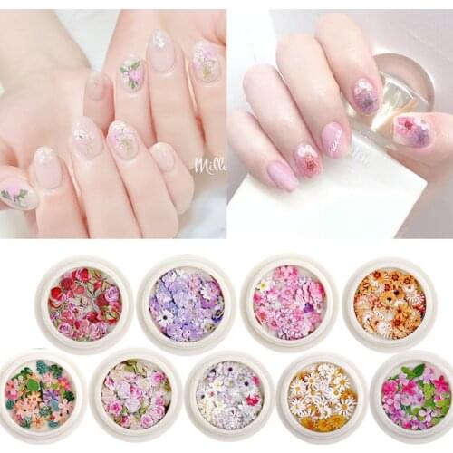 DIY Butterfly Rose Daisy Flowers Stickers Nail Art Jewelry Fillings Accessory Stuff Handmade Wood Pulp Flakes Decor Nails Craft