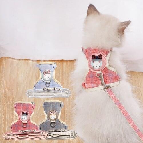 Bow-knot Detachable Collar for Fleas for Cats Collars Cartoons Cat Leash Small Animal Belt Harness Accessories Stuff Pet Chatons