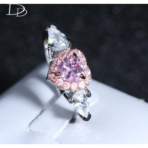 DODO silvery Ladies Ring For Women Heart Shap Rings Wedding Band Bagues Pierscionki Anillo De Compromiso D226