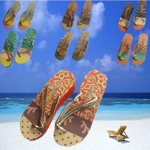 Summer National Style Women Leather Pinch Sandals Light heightening Flip Flops Ladies Summer Female Beach Slippers