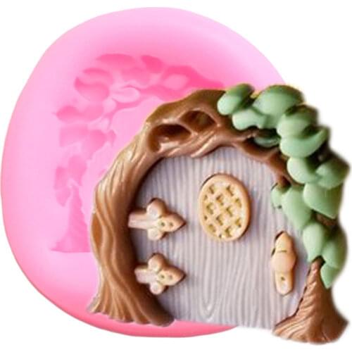 Fairy Garden Door Silicone Molds Baby Birthday Cake Decorating Tools DIY Frame Fondant Mold Cupcake Topper Candy Chocolate Mould
