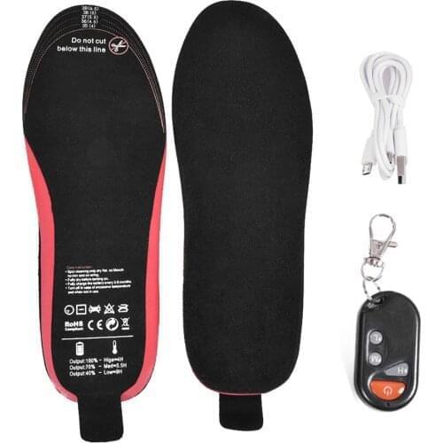 USB Rechargeable Heated Insole With Remote Control Foot Warmer Can Be Cut For Hunting Fishing Hiking Camping