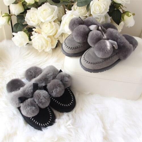 Natural Wool Women Slippers Fashion Lady Winter Home Slipper Woman Warm Indoor Slippers Top Quality Soft Wool Lady Home