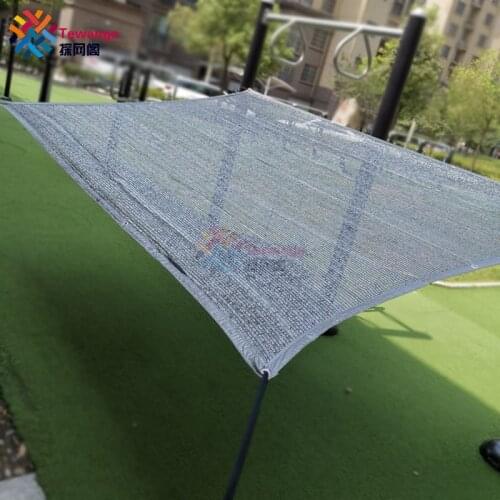 Tewango 80% UV Block Silver Gray Balcony Courtyard Heat Insulation Network Outdoor Roof Shade Net With Mounted Eyelets 1m Space