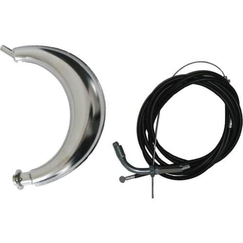 Throttle Cable Clutch Cable&Muffler Exhaust Fits 66/80cc Engine Motorizwd Bike