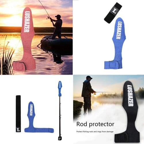 2PCS/Set Fishing Rod Belt Tackle Pole Glove Protector+Rod Belt Strap Tie Wrapping Band Accessory