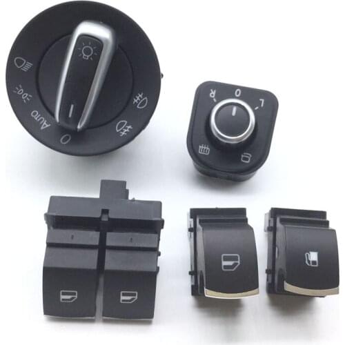 Window Mirror Headlight Door Control Switch For VW Passat B6 Golf MK5 6 R32 GTI MK5 Rabbit Tiguan 5K3959857 5ND959855 5ND94143